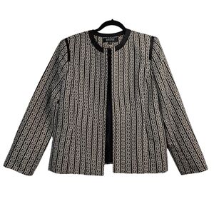 Kasper Black & Gold Geometric Knit Jacket